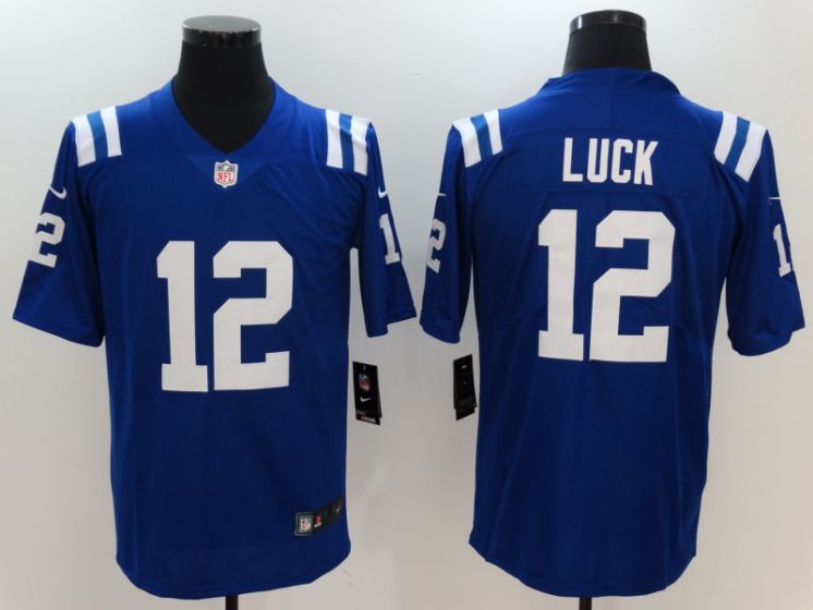 Men Indianapolis Colts 12 Luck Blue Nike Vapor Untouchable Limited NFL Jerseys